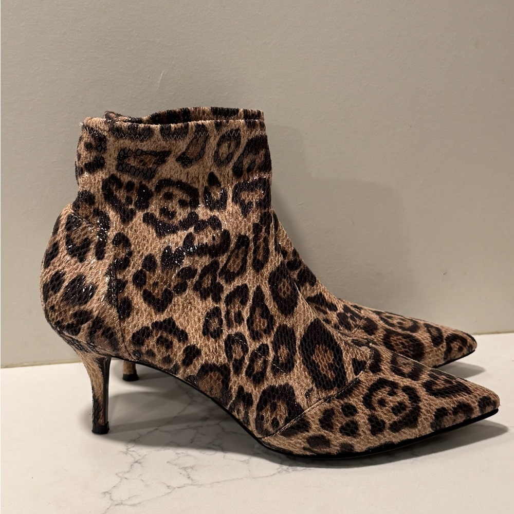 Charles By Charles David Leopard Print Sequin Ank… - image 1